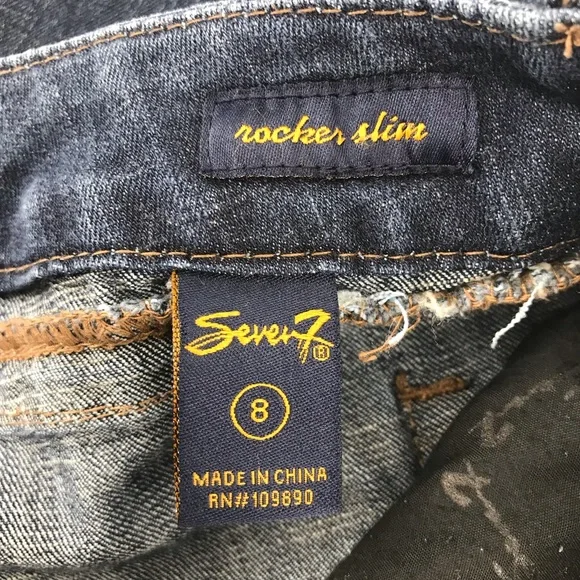 Seven7 Rocker Slim Dark Wash Mid Rise Bootcut Denim Jeans Size 8 - Picture 7 of 9